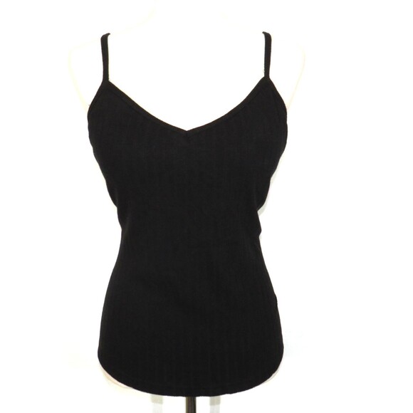 OGL Black Soft Stretchy Ribbed Knit V Neck Brami Tank Size 2XL 18 - Picture 1 of 9
